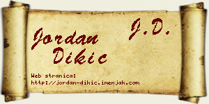 Jordan Dikić vizit kartica